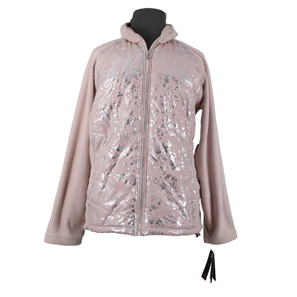 New Balance $79 Sz 3X Pink Silver Collared Pockets 100% Polyester Jacket - Picture 1 of 16